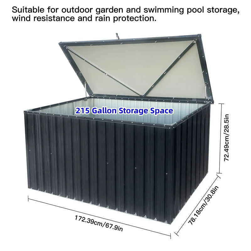 Out Door Metal Storage Box Store Medium - Black by Unique Piece Furniture