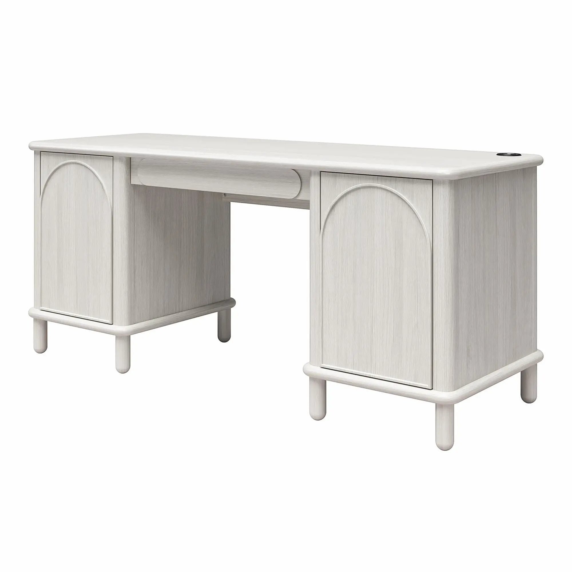 Selena - Double Pedestal Desk - Rustic White by Unique Piece Furniture