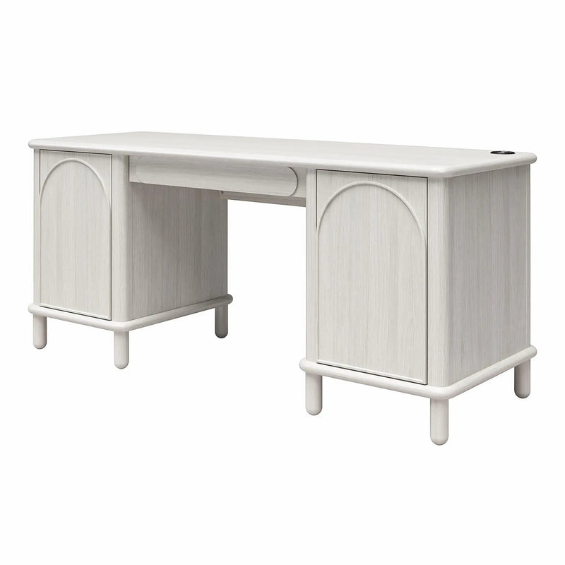 Selena - Double Pedestal Desk - Rustic White by Unique Piece Furniture