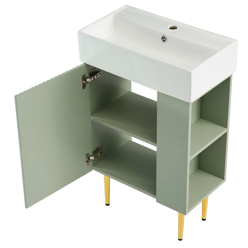 Bathroom Vanity, Combo Cabinet, Bathroom Storage Cabinet, Single Ceramic Sink by HouseOfZazla
