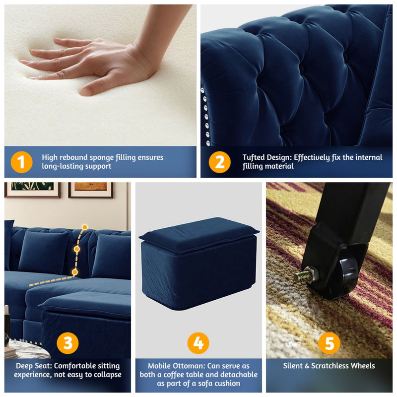 3 In 1 Convertible Sleeper Sofa Bed With Movable Ottoman by HouseOfZazla