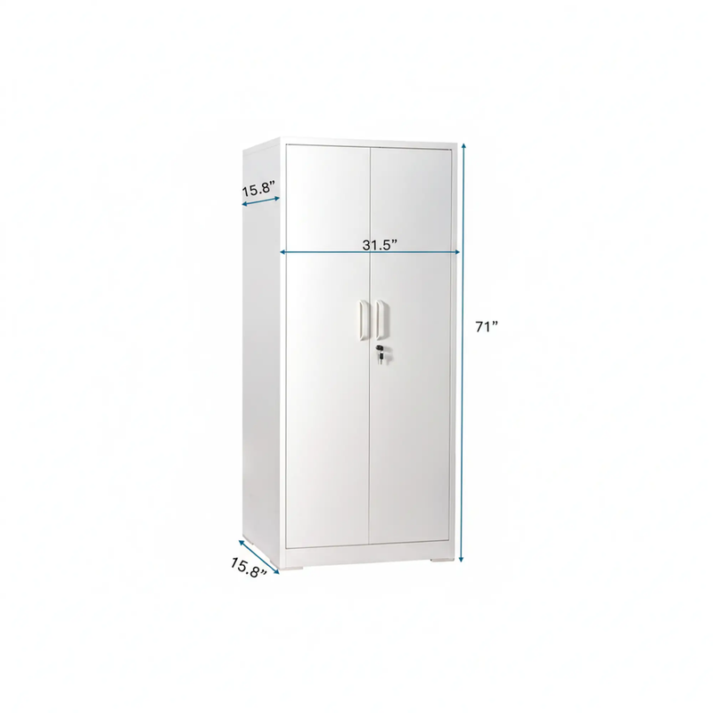 Container Furniture Direct Ironclad 71" Metal Storage Cabinet with Locking Doors and 4 Adjustable Shelves by HouseOfZazla