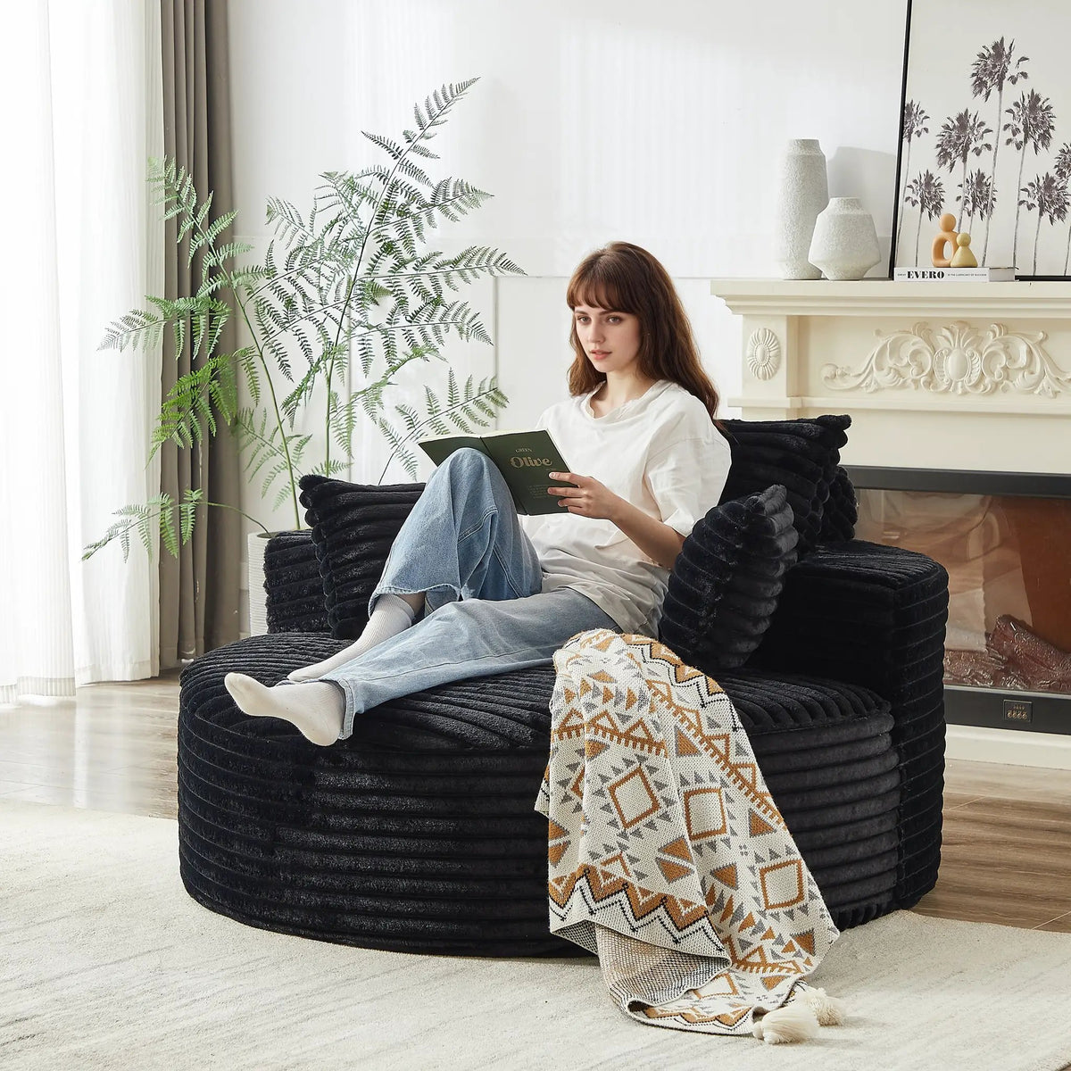 Fluffy Modern Sleeper Chair in Corduroy by HouseOfZazla