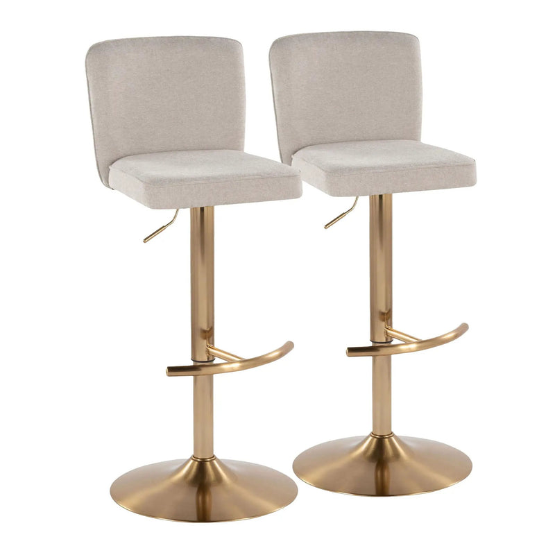 Henry - Contemporary Adjustable Barstool With Swivel With Rounded T Footrest (Set of 2) by Unique Piece Furniture