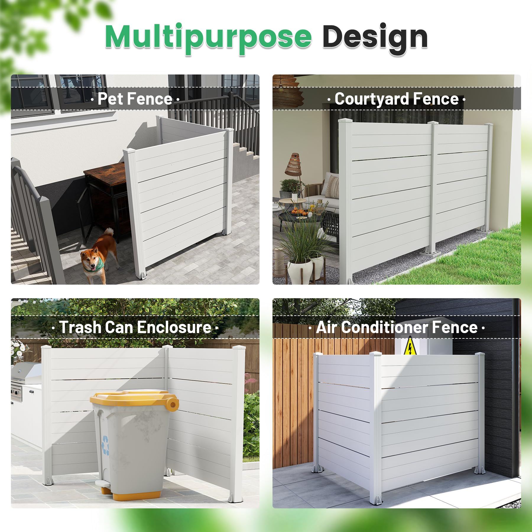 50" W x 49" H Outdoor Privacy Screen with Aluminum Posts, 2 Panels by HouseOfZazla