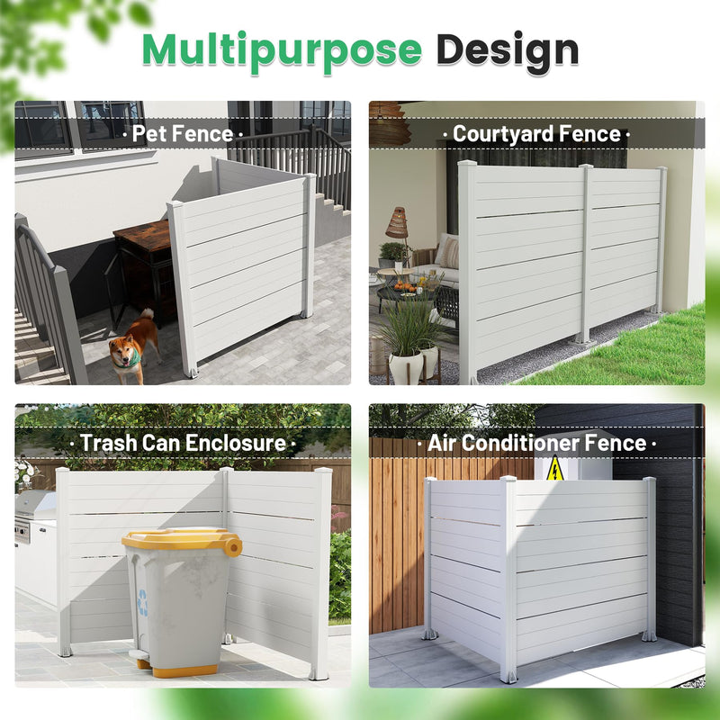 50" W x 49" H Outdoor Privacy Screen with Aluminum Posts, 2 Panels by HouseOfZazla