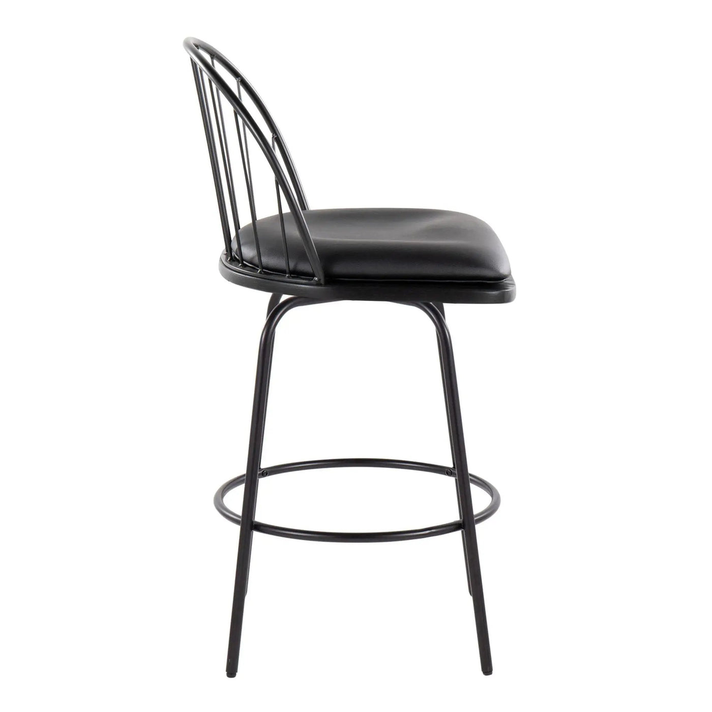 Riley - Claire Farmhouse Fixed Height Counter Stool With Swivel With Round Footrest (Set of 2) by Unique Piece Furniture