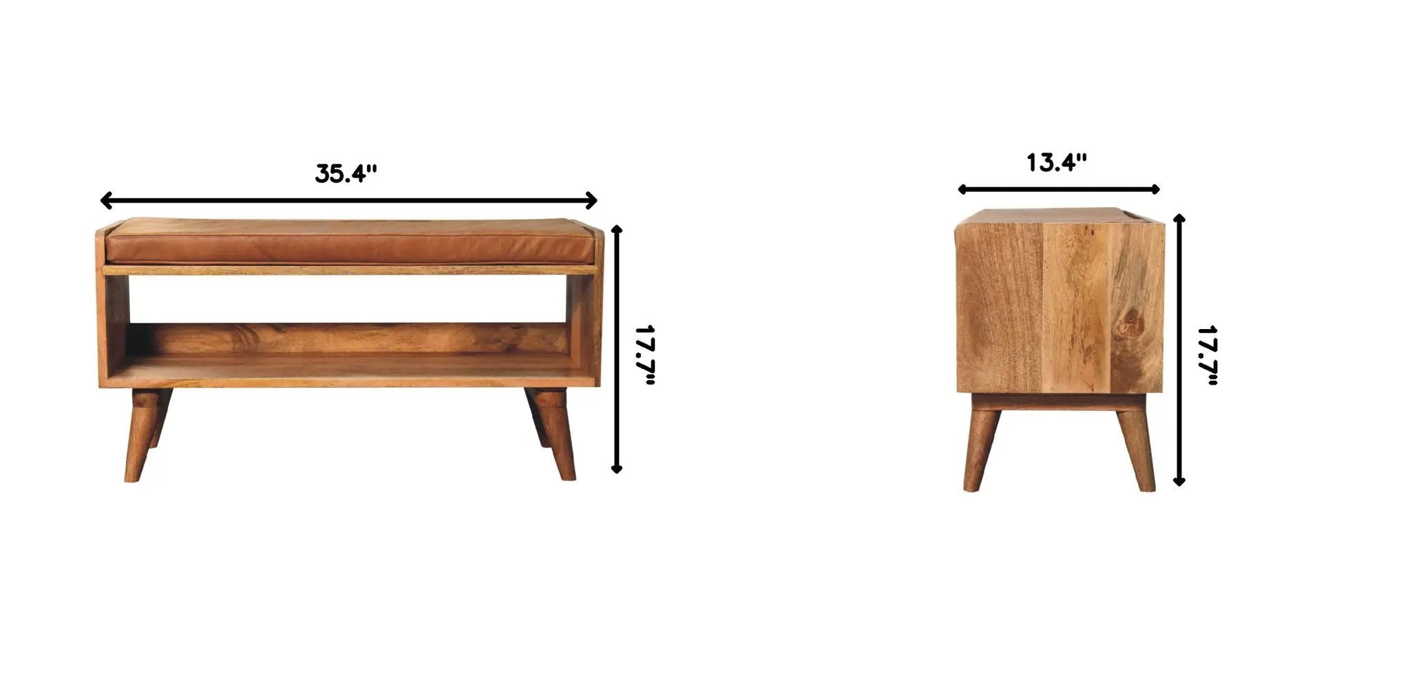Solid Wood Bench With Upholstered Sea by HouseOfZazla