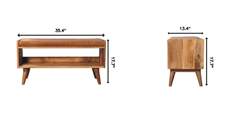 Solid Wood Bench With Upholstered Sea by HouseOfZazla