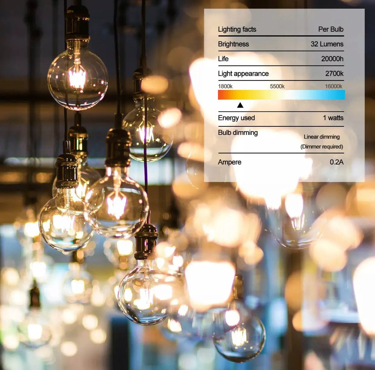 27 Ft Pro - Globe Solar LED Outdoor String Lights – Waterproof, G40 Retro Edison Filament Bulbs -Warm White by Outdoor Solar Outlet