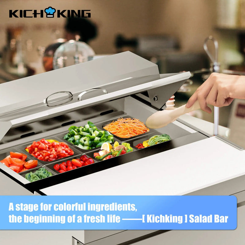 27-Inch 7.4 Cu.Ft Commercial Stainless Steel Sandwich Salad Prep Table Refrigerator (SAK84120) by SAKSBY WHOLESALE