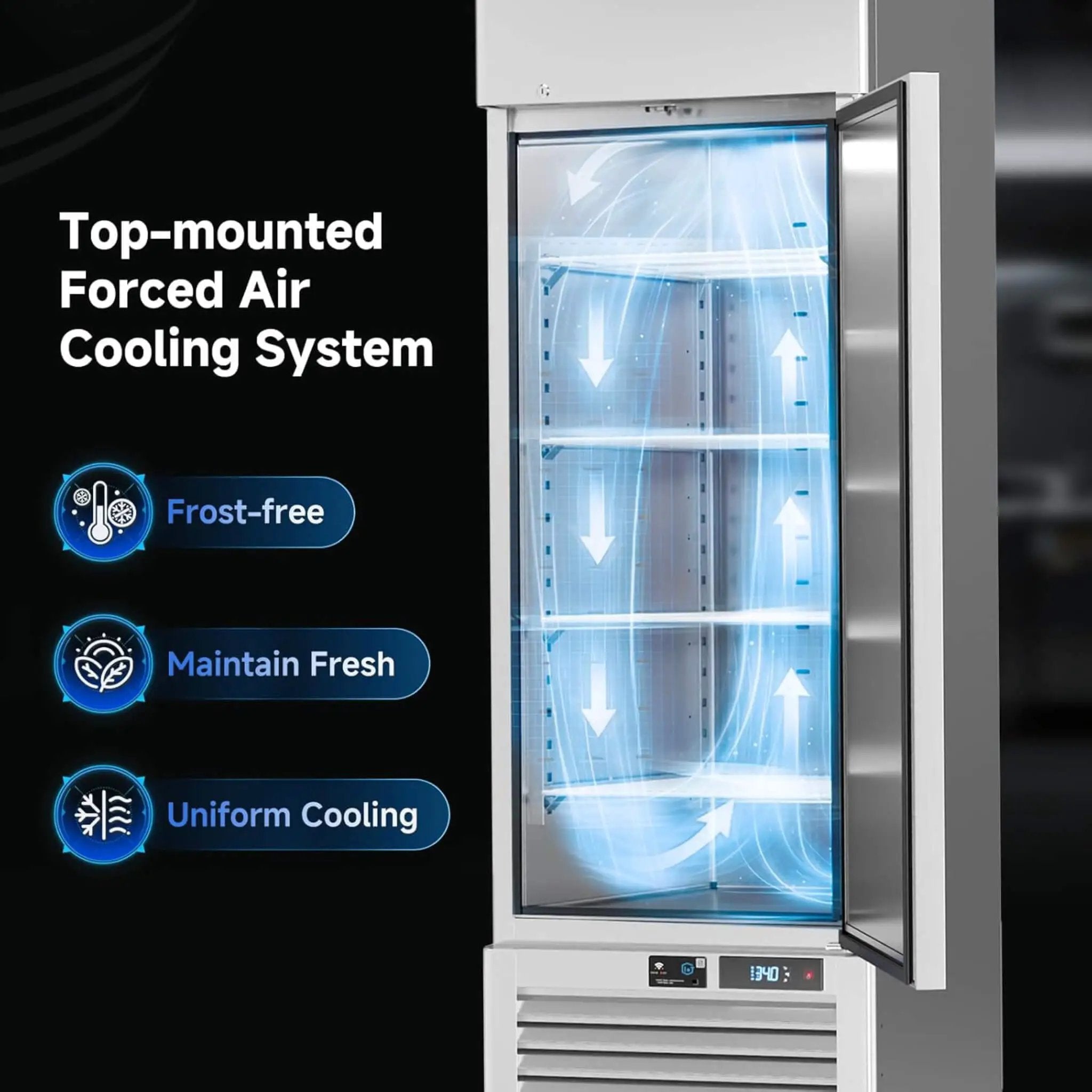 27-Inch Commercial 23 Cu.Ft Single-Door WiFi Refrigerator With Smart App Control (SAK90725) by SAKSBY WHOLESALE