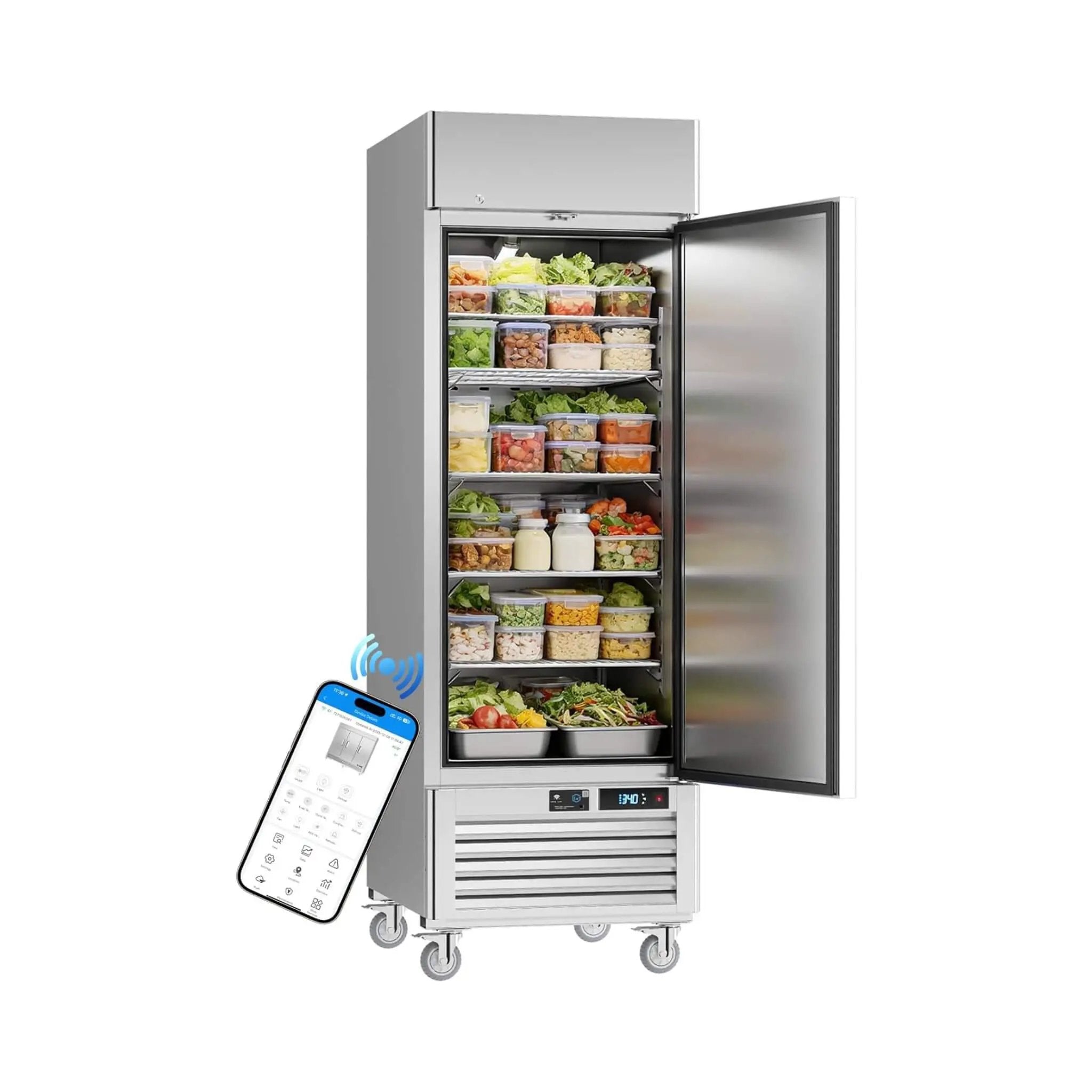 27-Inch Commercial 23 Cu.Ft Single-Door WiFi Refrigerator With Smart App Control (SAK90725) by SAKSBY WHOLESALE