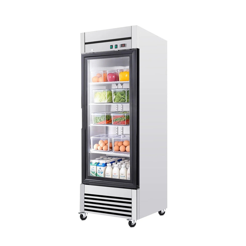 27-Inch Commercial Single Glass Door Reach-In Display Refrigerator (SAK30864) by SAKSBY WHOLESALE