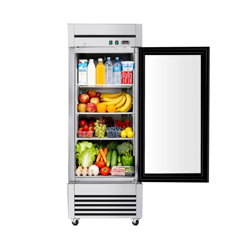 27-Inch Commercial Single Glass Door Reach-In Display Refrigerator (SAK30864) by SAKSBY WHOLESALE