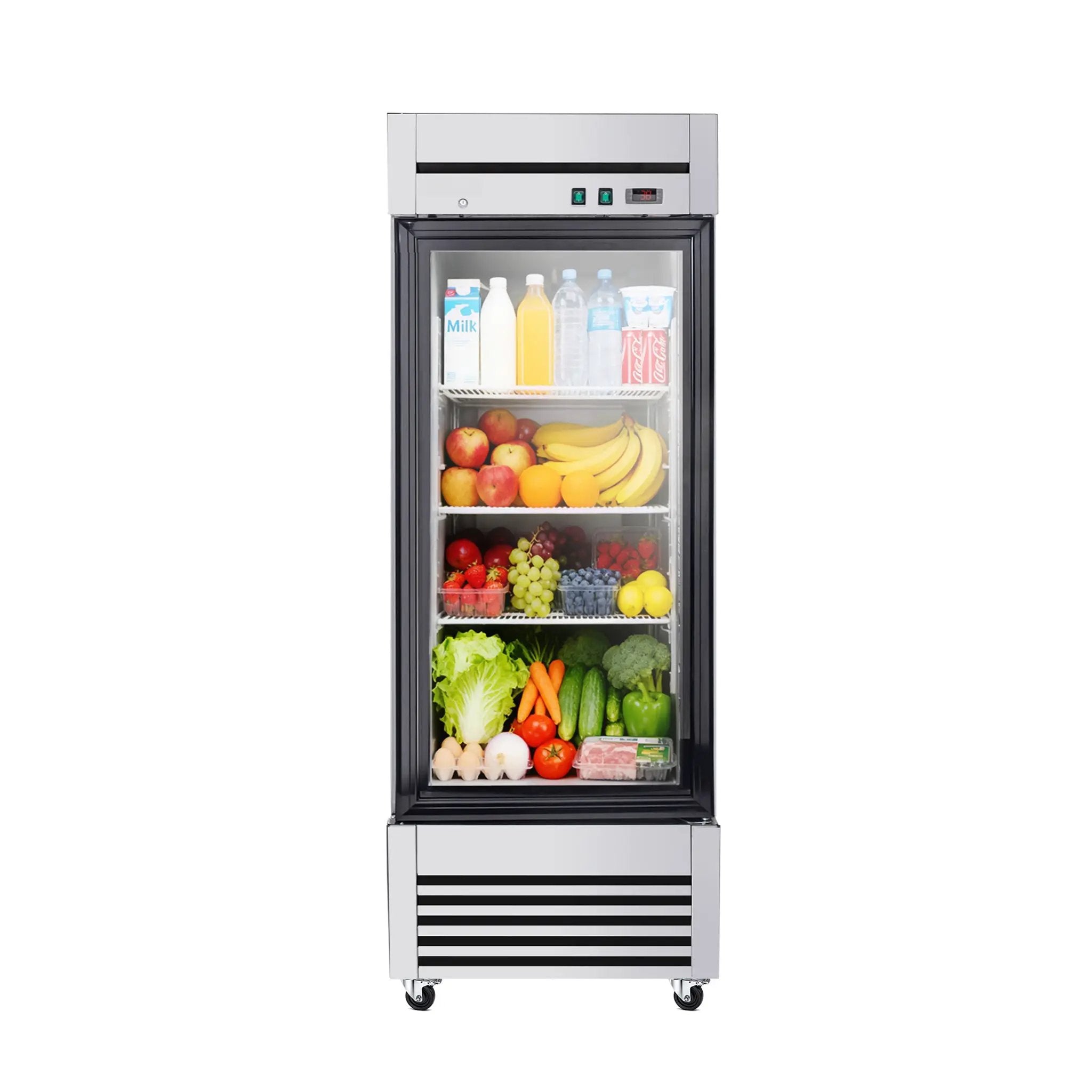 27-Inch Commercial Single Glass Door Reach-In Display Refrigerator (SAK30864) by SAKSBY WHOLESALE