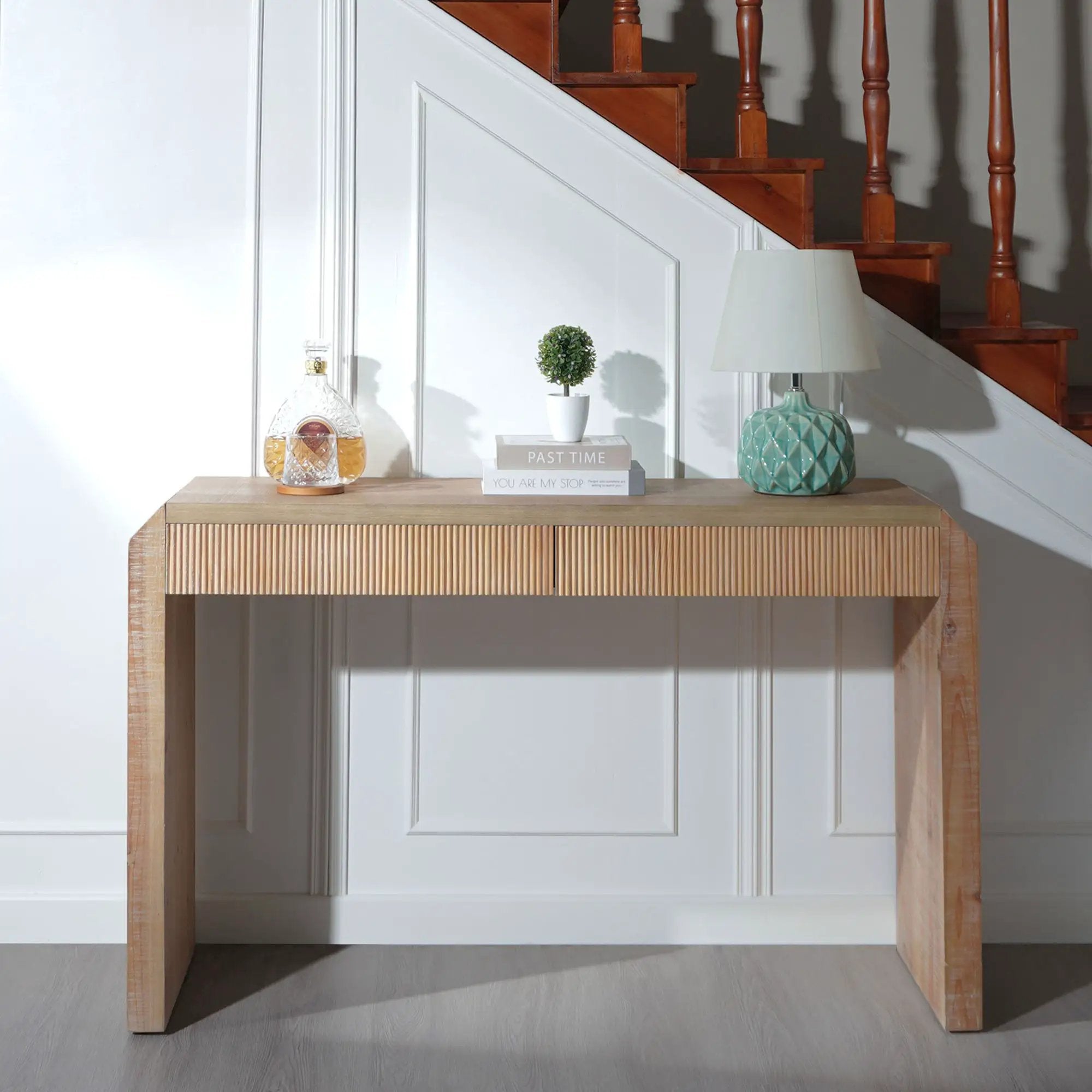 Rustic Modern Console Table With Drawer Storage - Natural Wood by Unique Piece Furniture