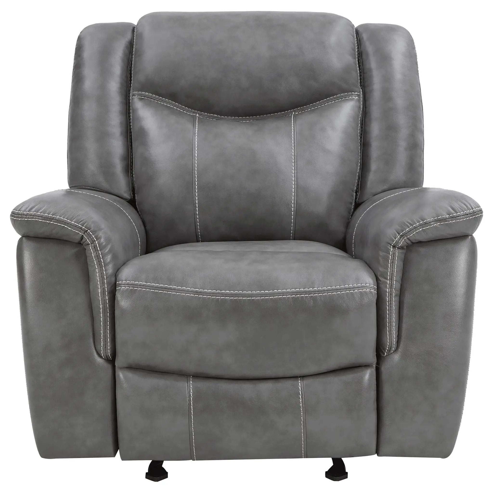 Encino - Upholstered Padded Arm Glider Recliner - Gray