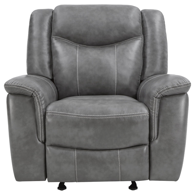 Encino - Upholstered Padded Arm Glider Recliner - Gray