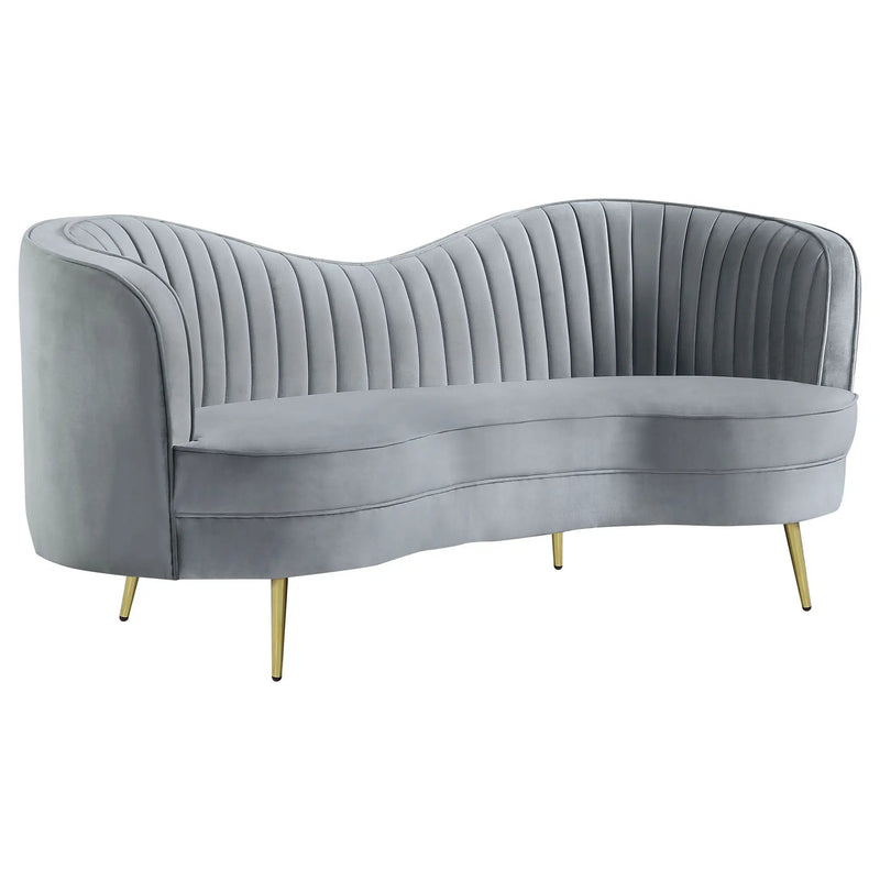 Reigha - Loveseat With Channel Tufted - Gray by HouseOfZazla