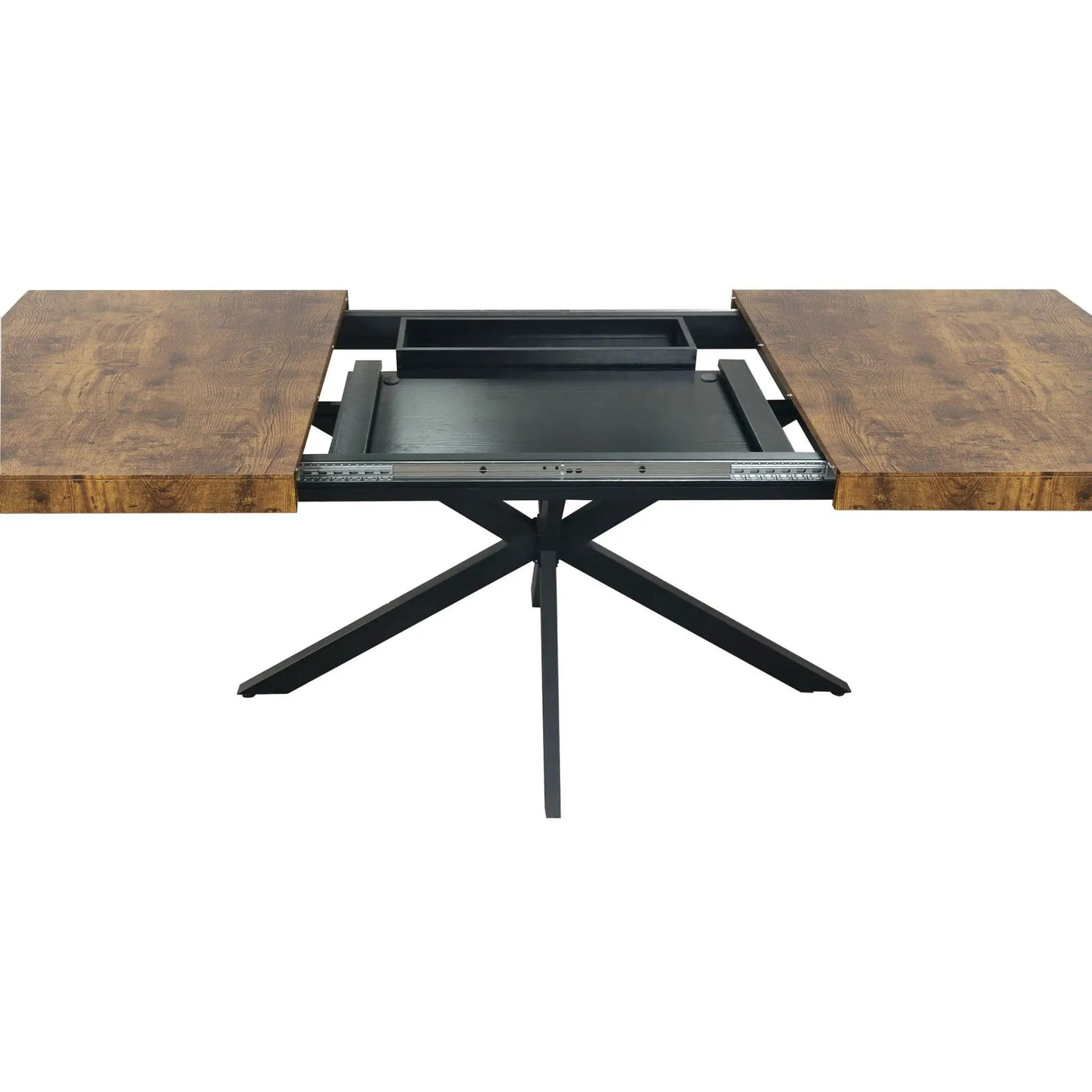 Retro Rectangular Stretch Dining Table With Embossed Center Plate by HouseOfZazla