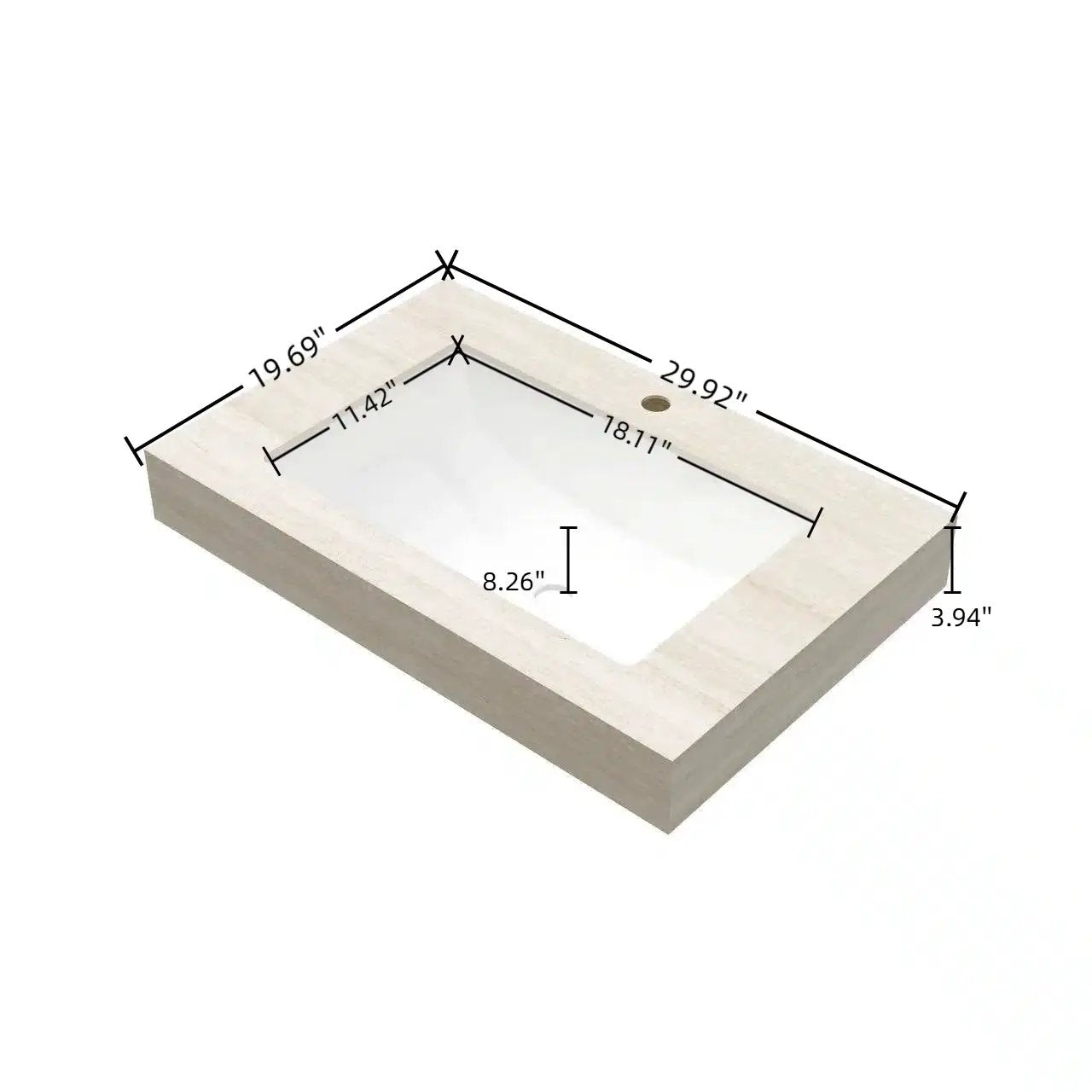 30" Roma Travertine-Pattern Sintered Stone Countertop by HouseOfZazla