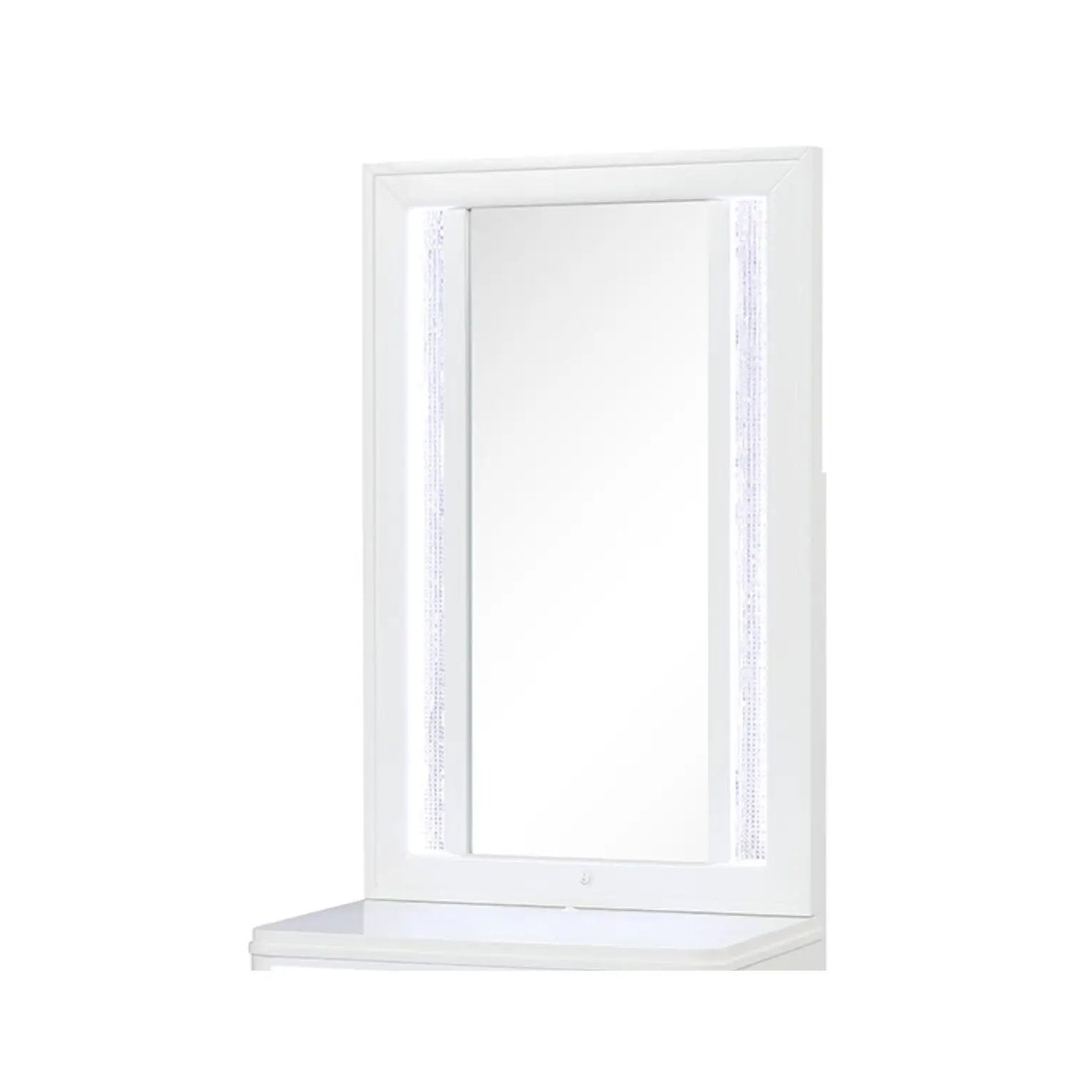 Abigale - Nightstand With Mirror Top, LED Lighting (Includes Mirror And Nightstand) - White by HouseOfZazla