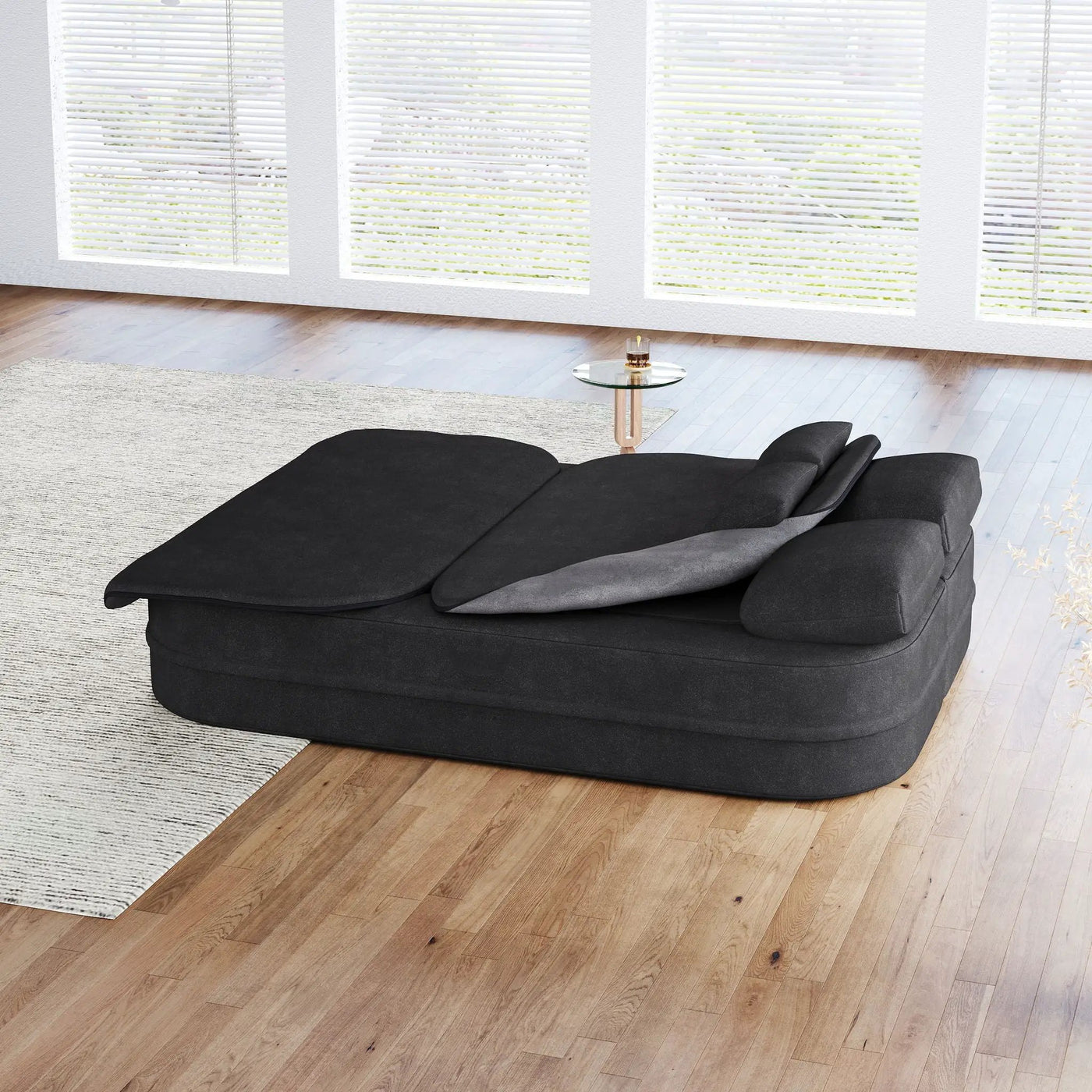 2 In 1 Foldable Sofa Bed With Multi Functional Blanket, Floor Lounge Sofa by HouseOfZazla