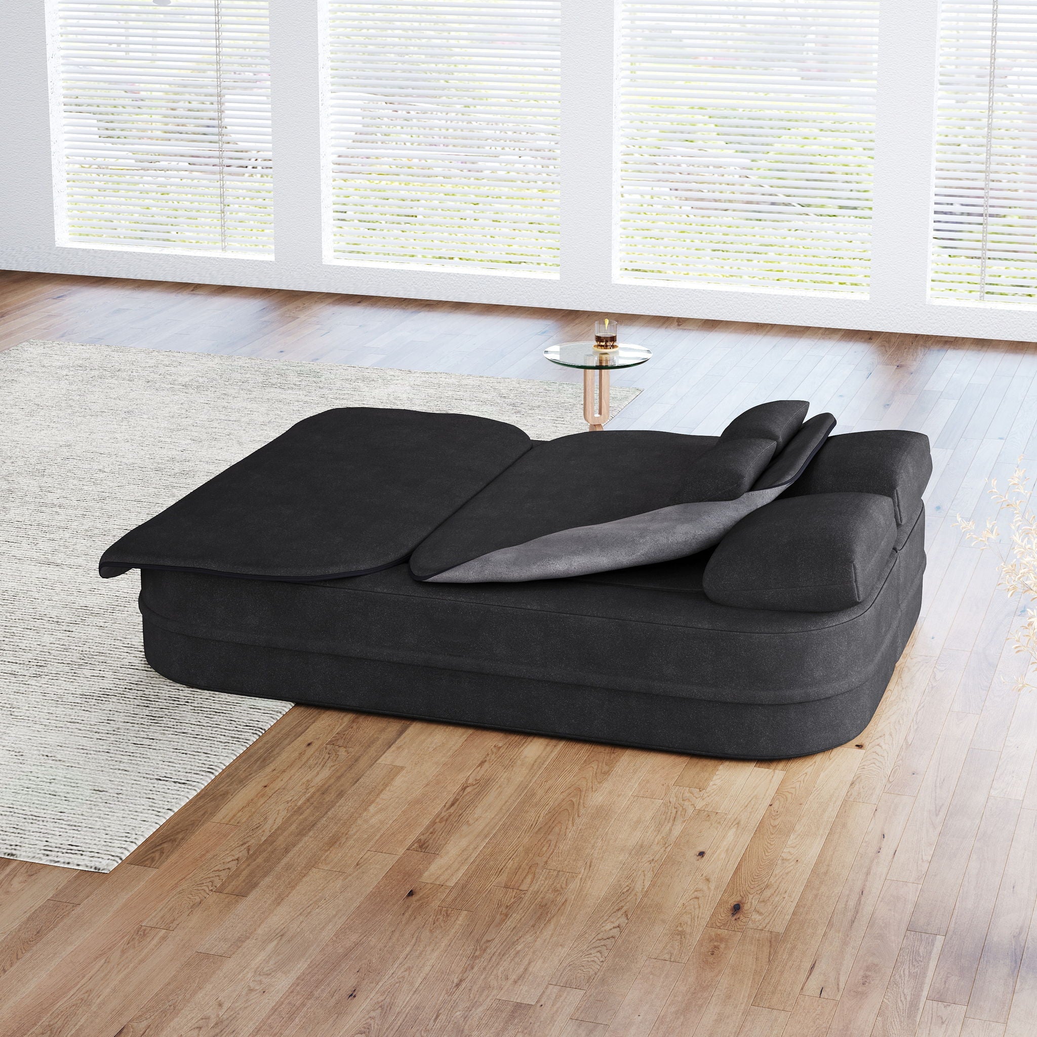 2 In 1 Foldable Sofa Bed With Multi Functional Blanket, Floor Lounge Sofa by HouseOfZazla