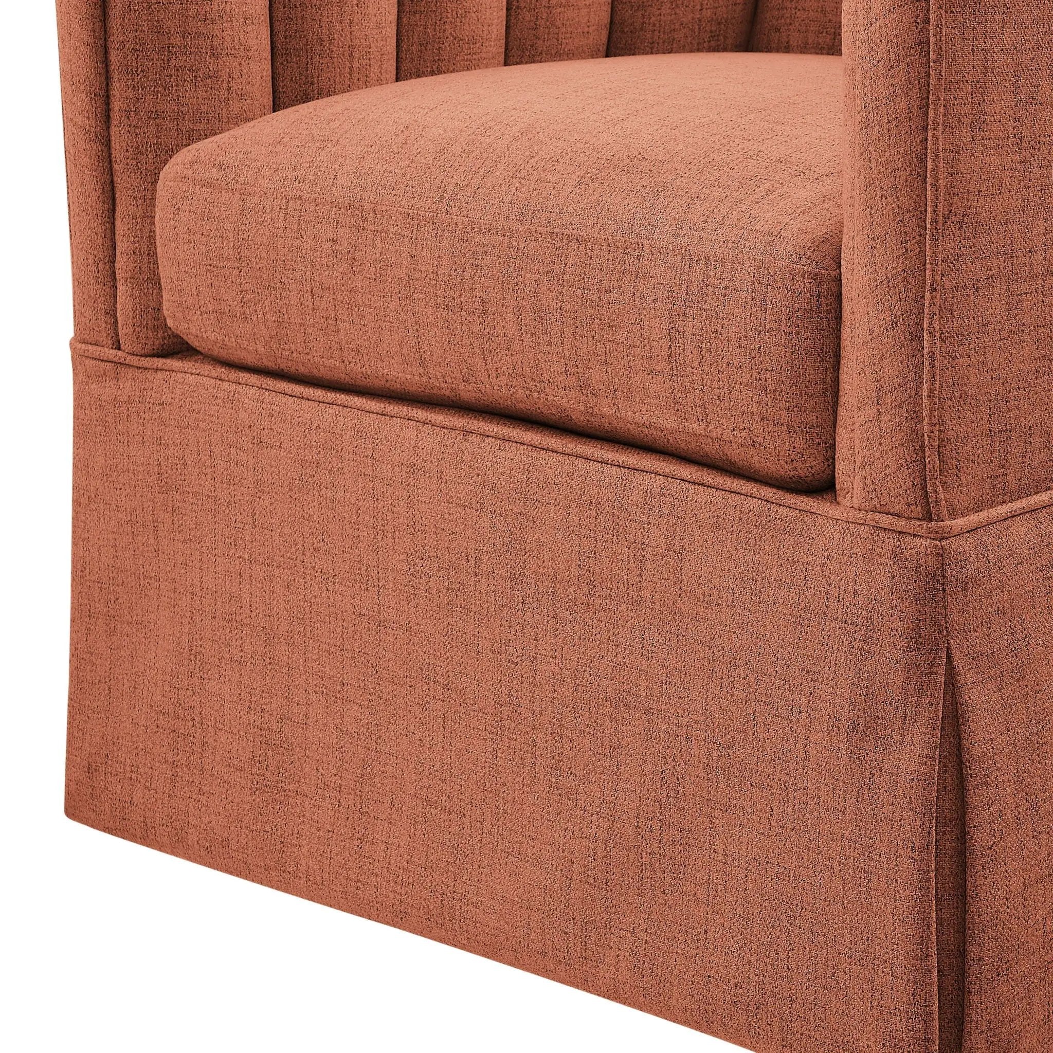 Solitude - Skirted Swivel Accent Chair With Hemp Like by HouseOfZazla