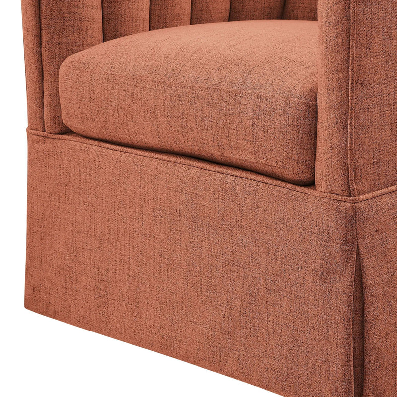 Solitude - Skirted Swivel Accent Chair With Hemp Like by HouseOfZazla