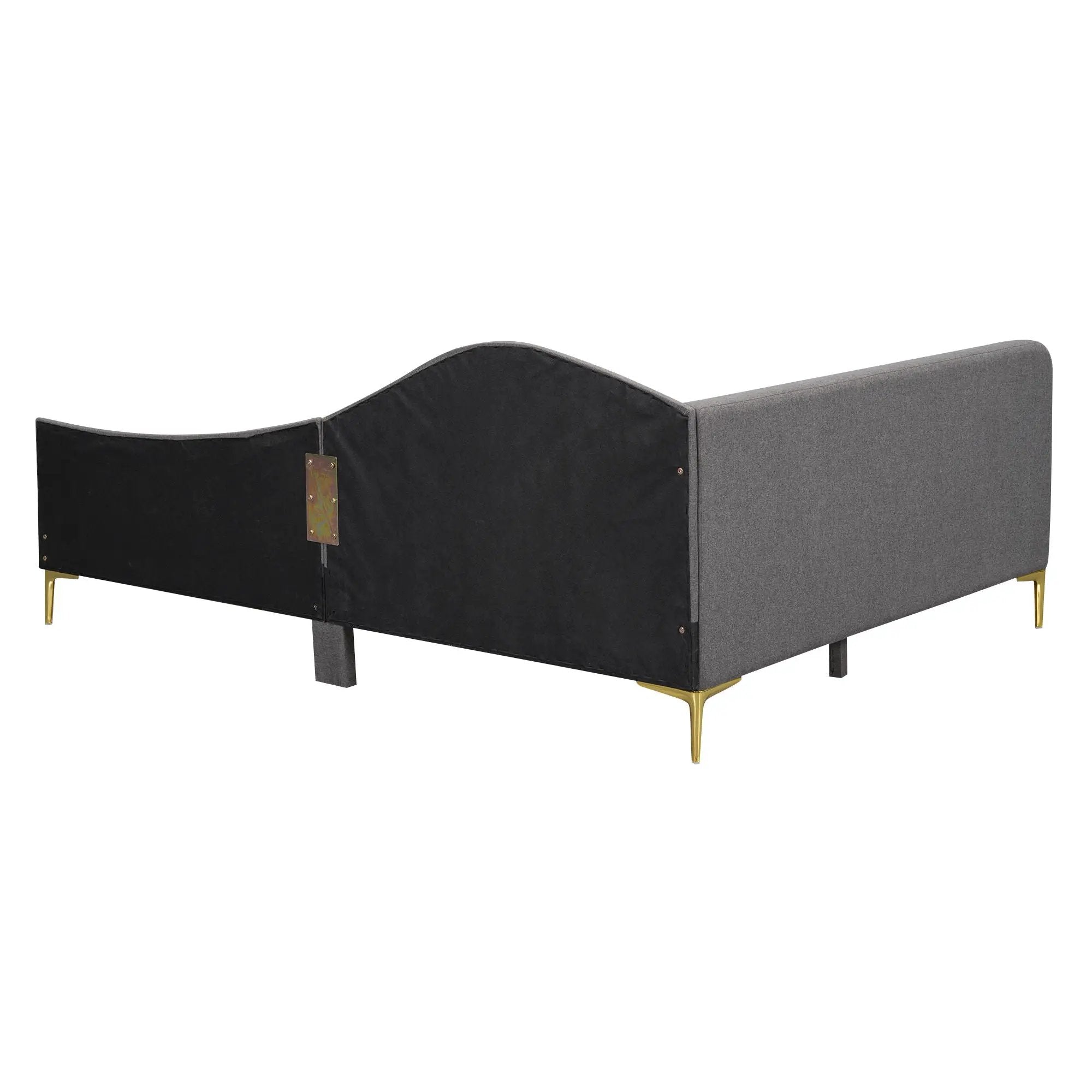 Upholstered Daybed With Headboard And Armrest, Support Legs by HouseOfZazla