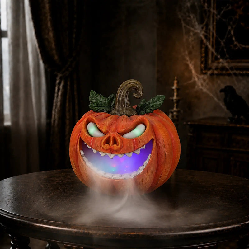 Halloween Pumpkin Monster Mist Sprayer, LED Light Up Fogger Figurine by HouseOfZazla