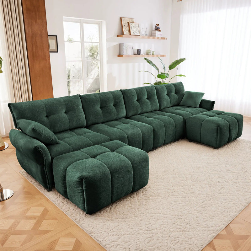 4-Seater Sofa Set with 2 Ottomans by HouseOfZazla