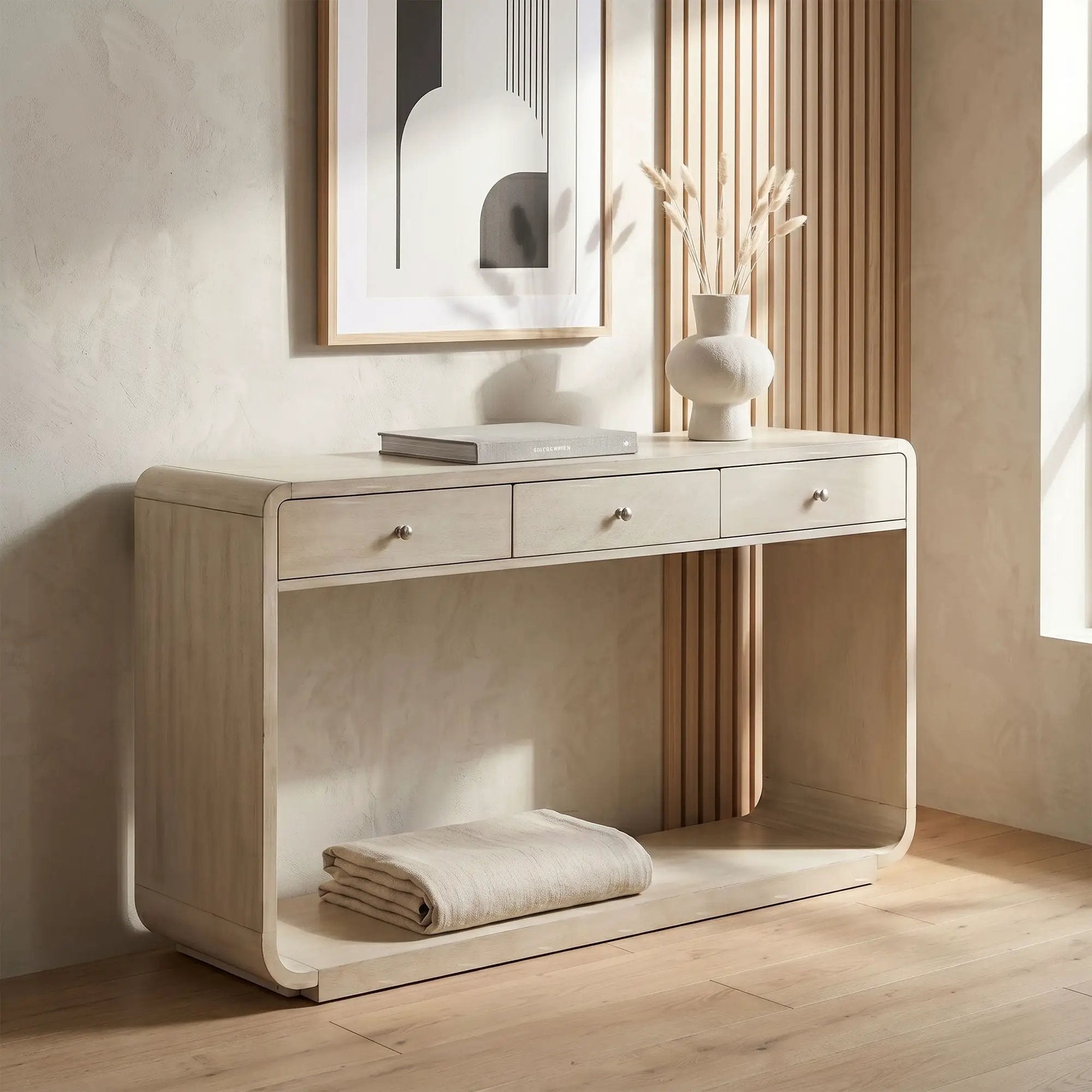 Console Table With 3 Drawers And Display Shelf by HouseOfZazla