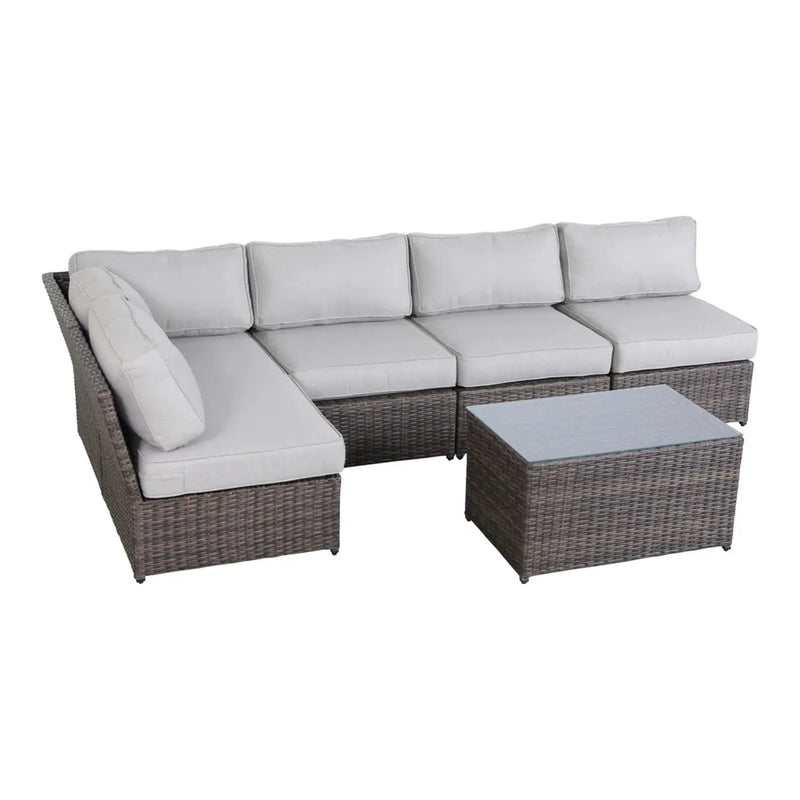 Comfortable Modern Patio Rattan Sectional Set With Cushions by HouseOfZazla