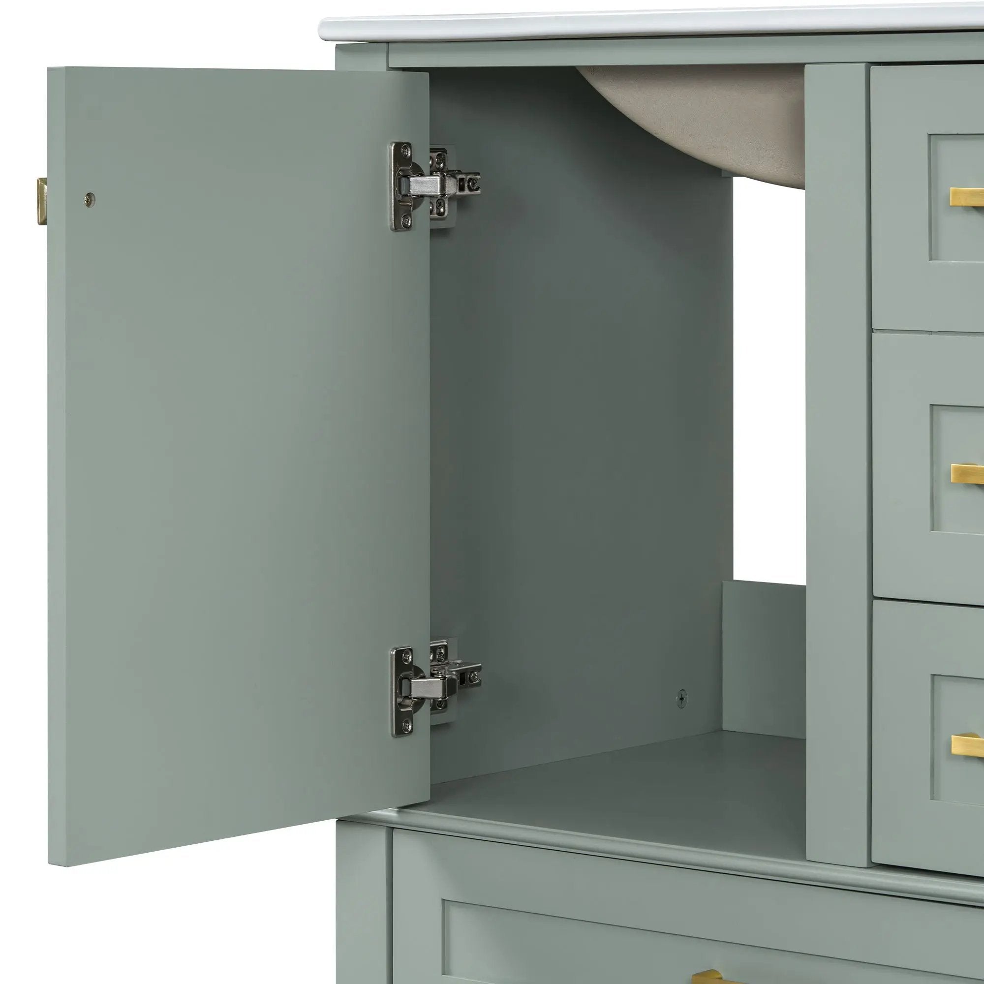 Bathroom Vanity, Modern Bathroom Cabinet With Sink Combo Set, Bathroom Storage Cabinet With A Soft Closing Door And 3 Drawers, Solid Wood Frame by HouseOfZazla