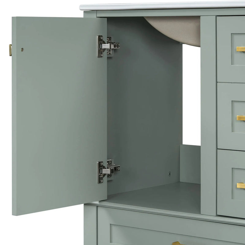Bathroom Vanity, Modern Bathroom Cabinet With Sink Combo Set, Bathroom Storage Cabinet With A Soft Closing Door And 3 Drawers, Solid Wood Frame by HouseOfZazla