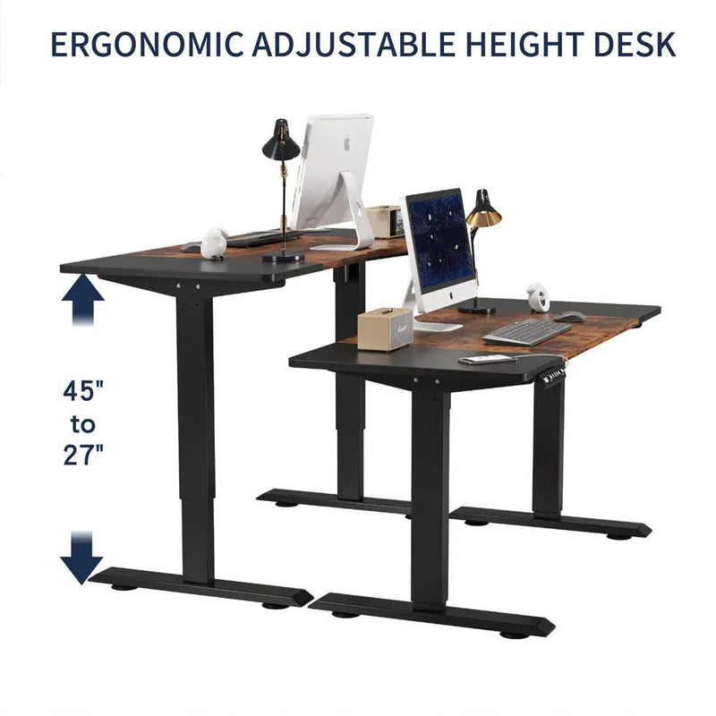 55"×24" Black & Rustic Electric Standing Desk by HouseOfZazla