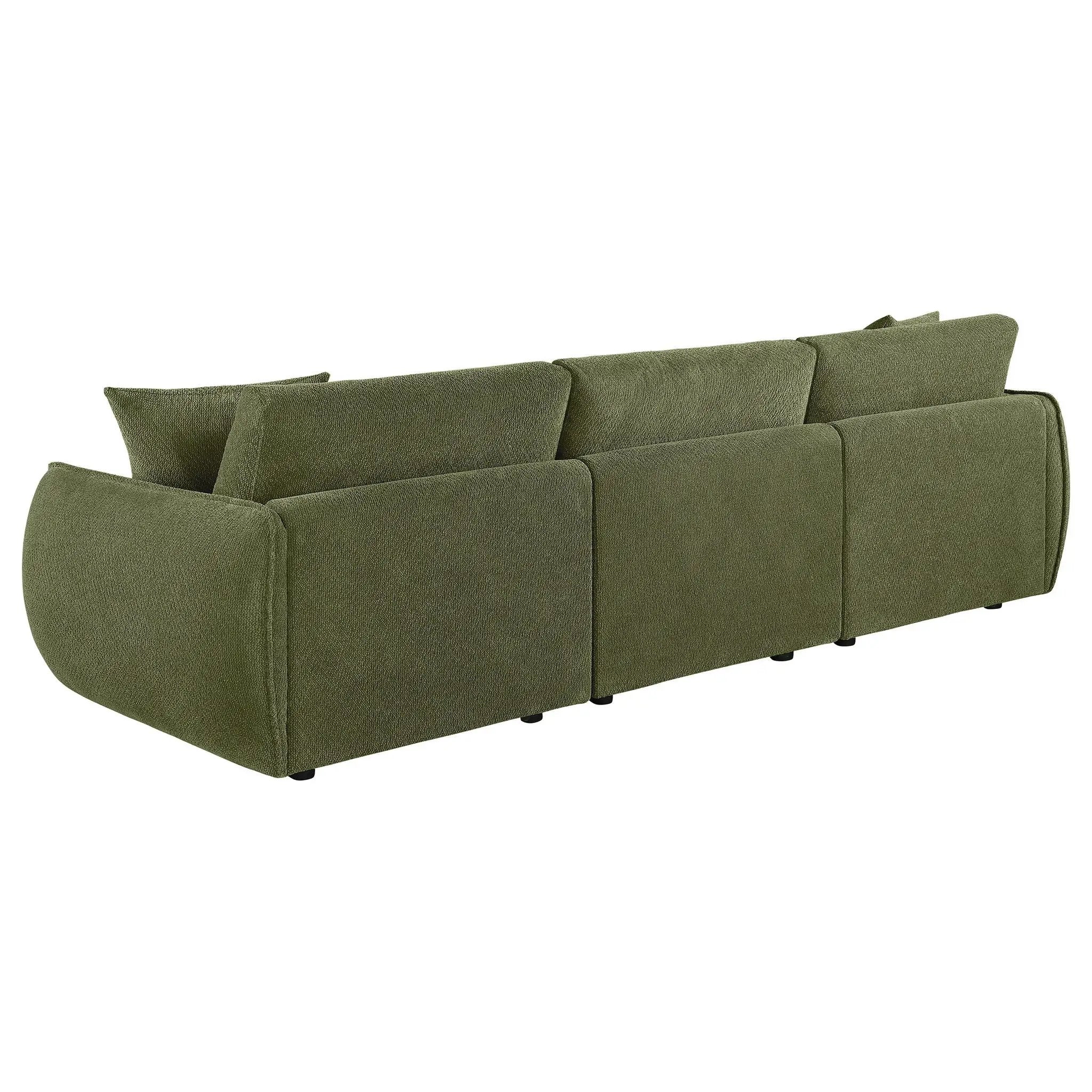 Elysia Chenille Upholstered Modular Lounge Sofa Green by Unique Piece Furniture