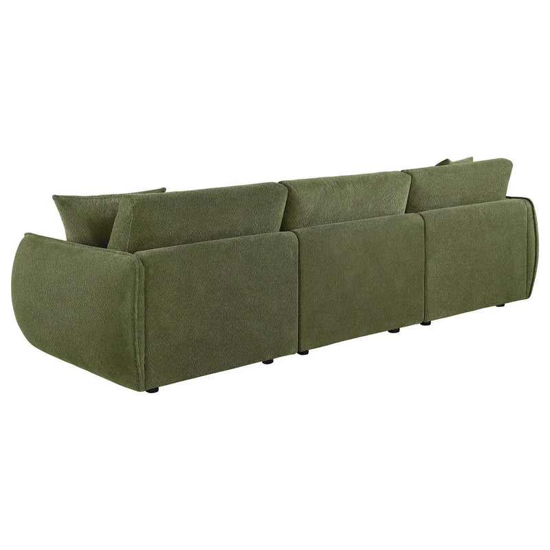 Elysia Chenille Upholstered Modular Lounge Sofa Green by Unique Piece Furniture