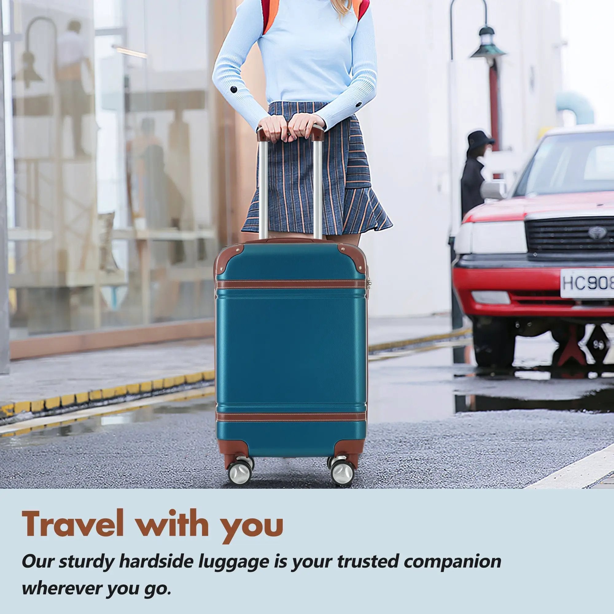 Hardshell 3-Piece Luggage Set with TSA Lock and Spinner Wheels by HouseOfZazla