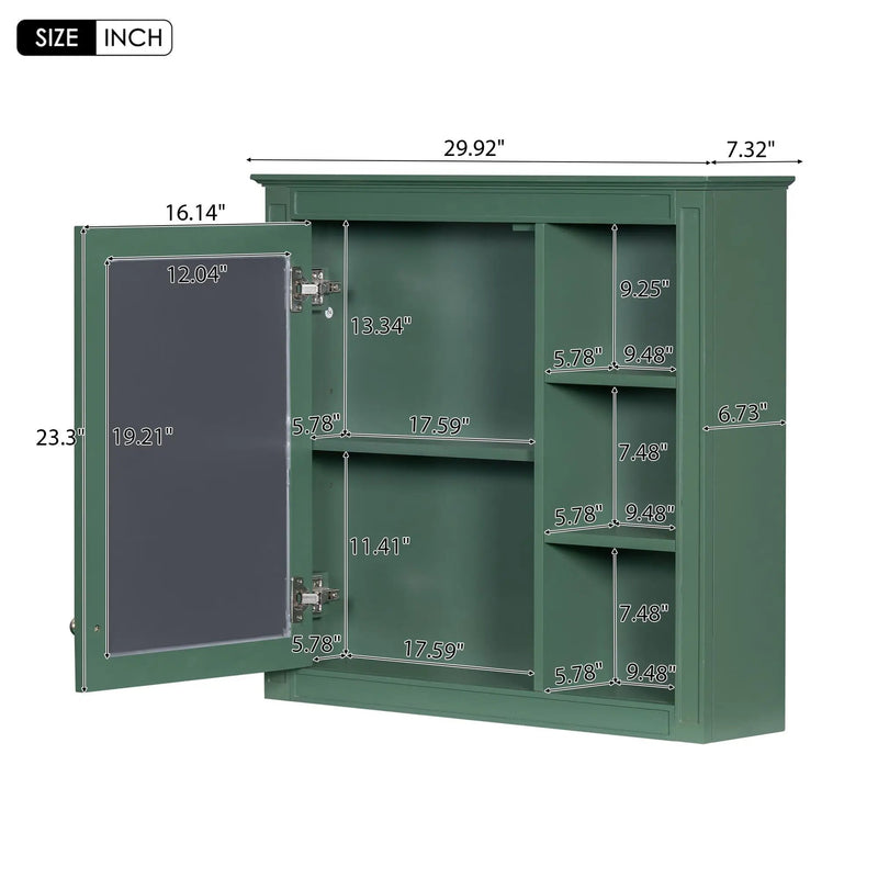 Wall Mounted Medicine Cabinet With Mirror and 3 Open Shelves by HouseOfZazla