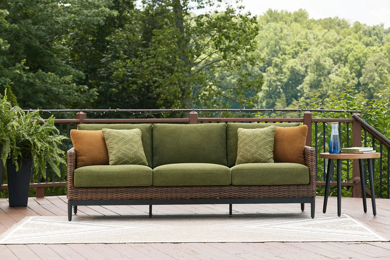 Horizon Hall - Sofa With Cushion - Brown / Green by Unique Piece Furniture