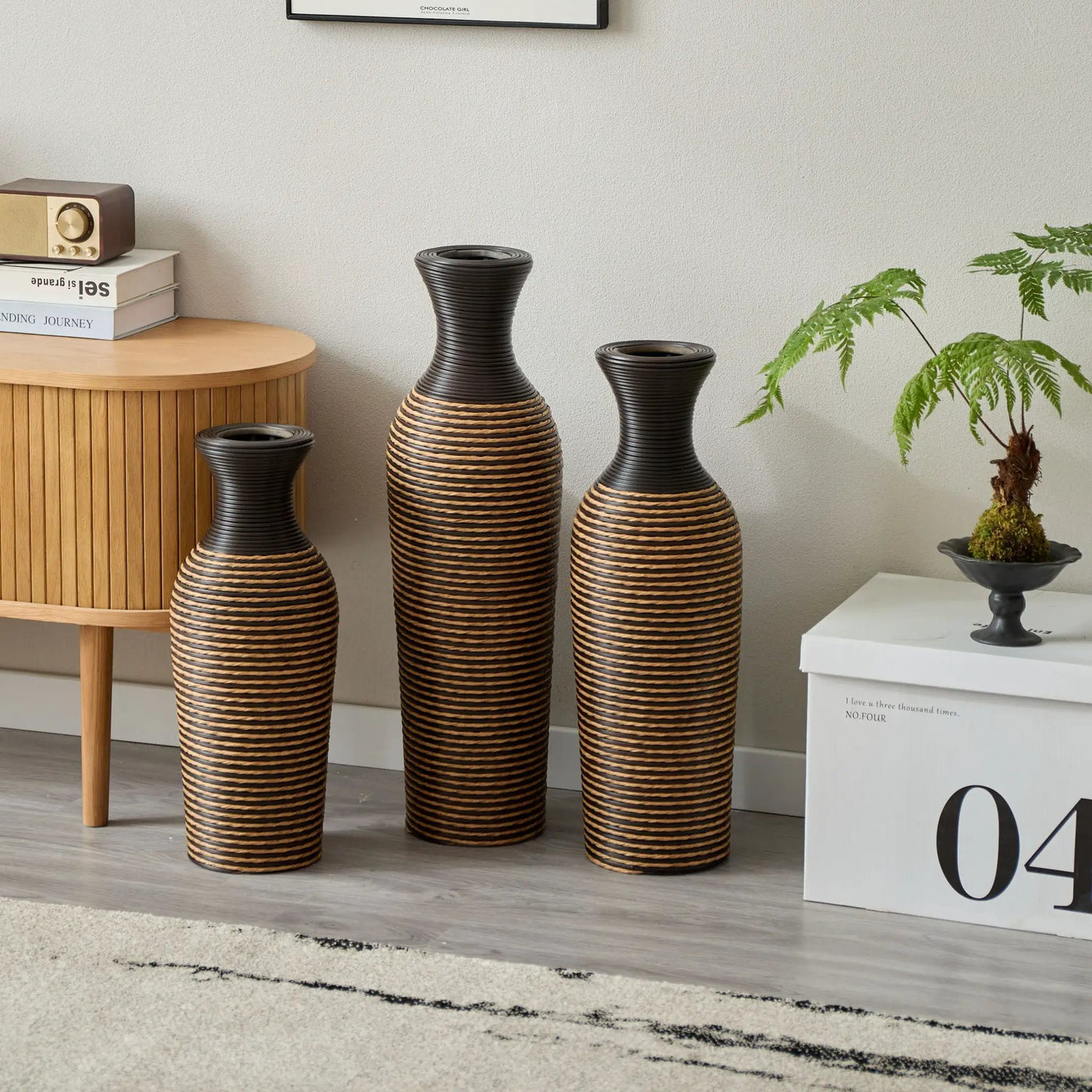 Classic And Neat Floor Vase, High Independent Flower Stand (Set of 3) by HouseOfZazla