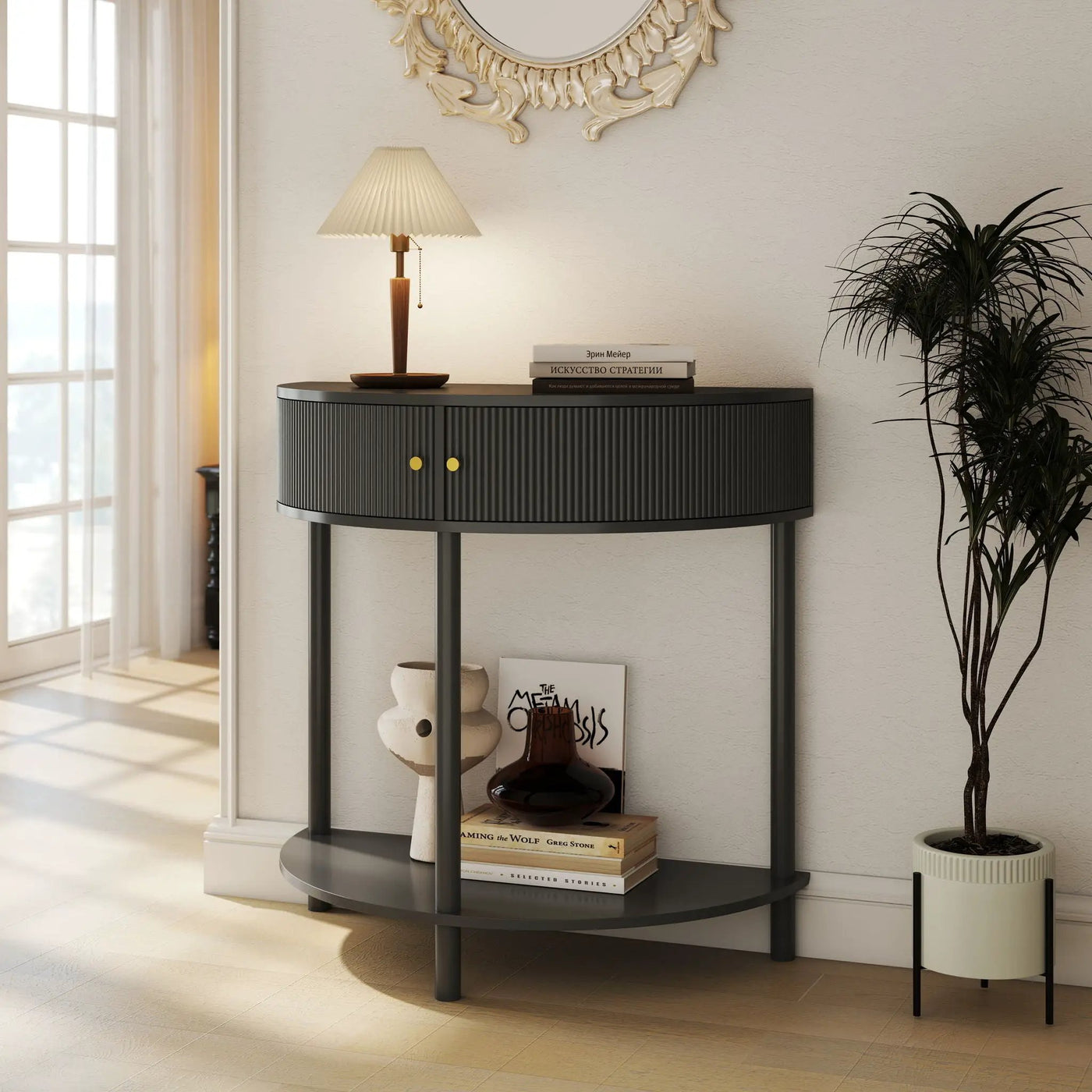 Demi Lune - Console Table With 2 Storage Drawers by Unique Piece Furniture