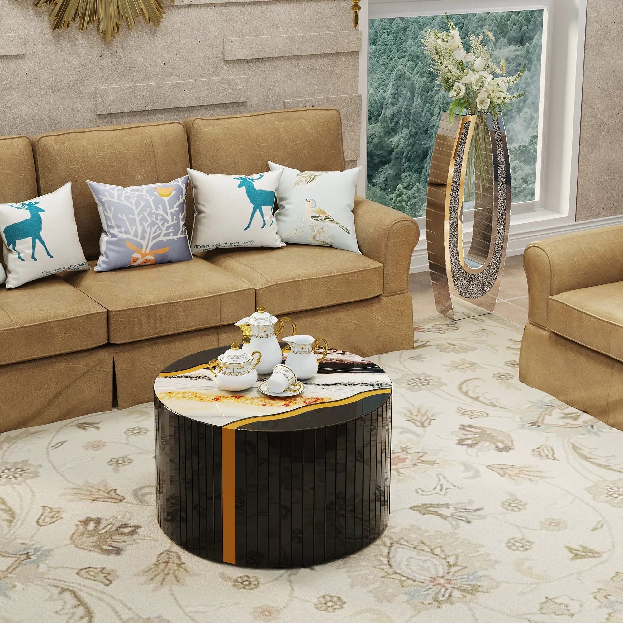 35.82" U-Shaped Tall Decorative Floor Vase by HouseOfZazla
