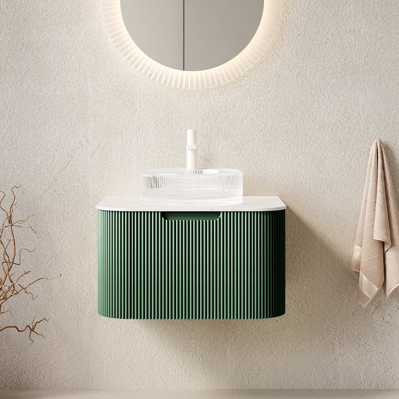 DINA 24" Floating Bathroom Vanity with Crystal Glass Basin by HouseOfZazla