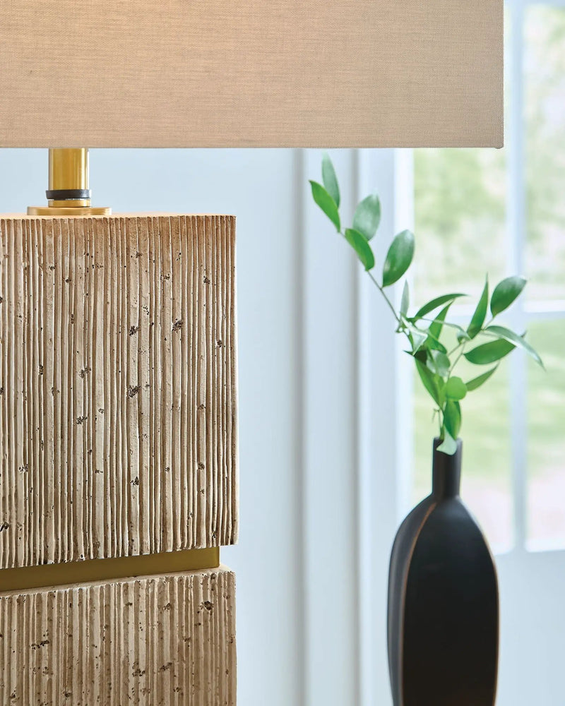Laddner - Poly Table Lamp - Beige by Unique Piece Furniture