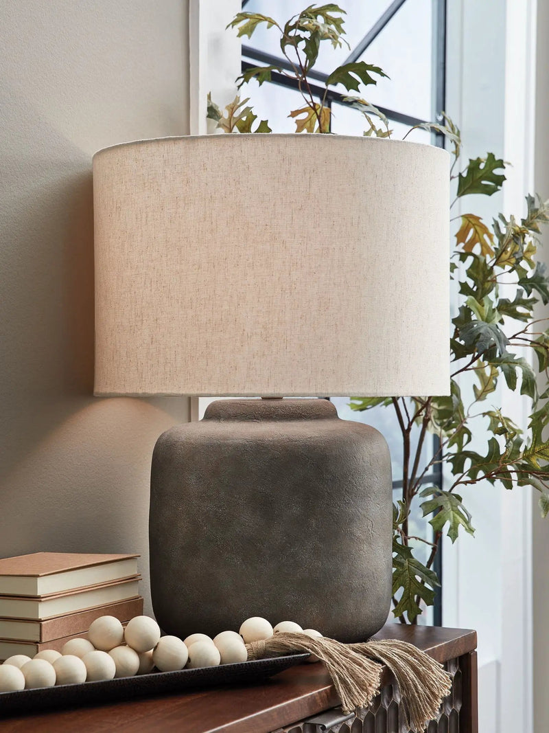 Zandophen - Metal Table Lamp - Antique Gray by Unique Piece Furniture